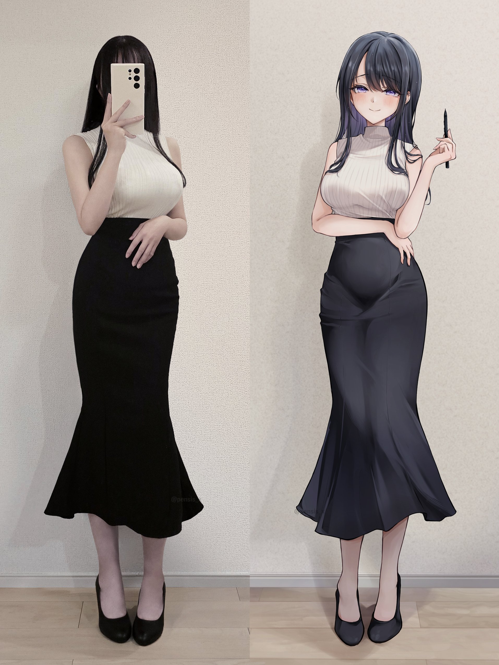 Female artist Pen 姉 is famous for taking herself to build a character image