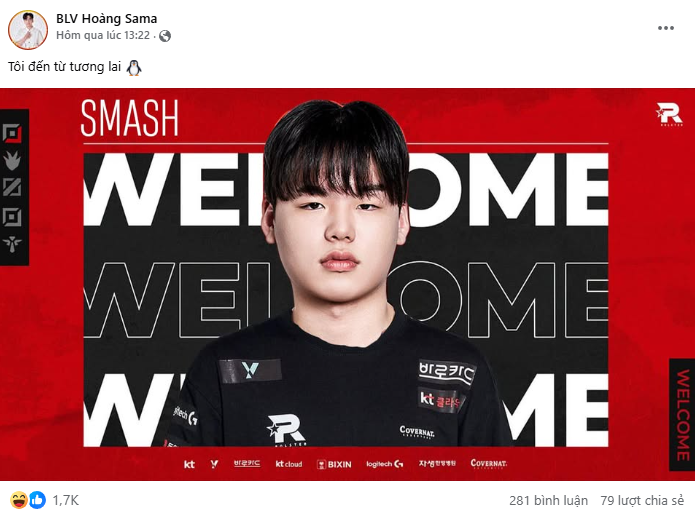 Male BLV posted a picture of Smash in KT shirt