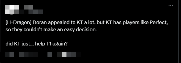 In a difficult moment, the question of T1 accidentally 