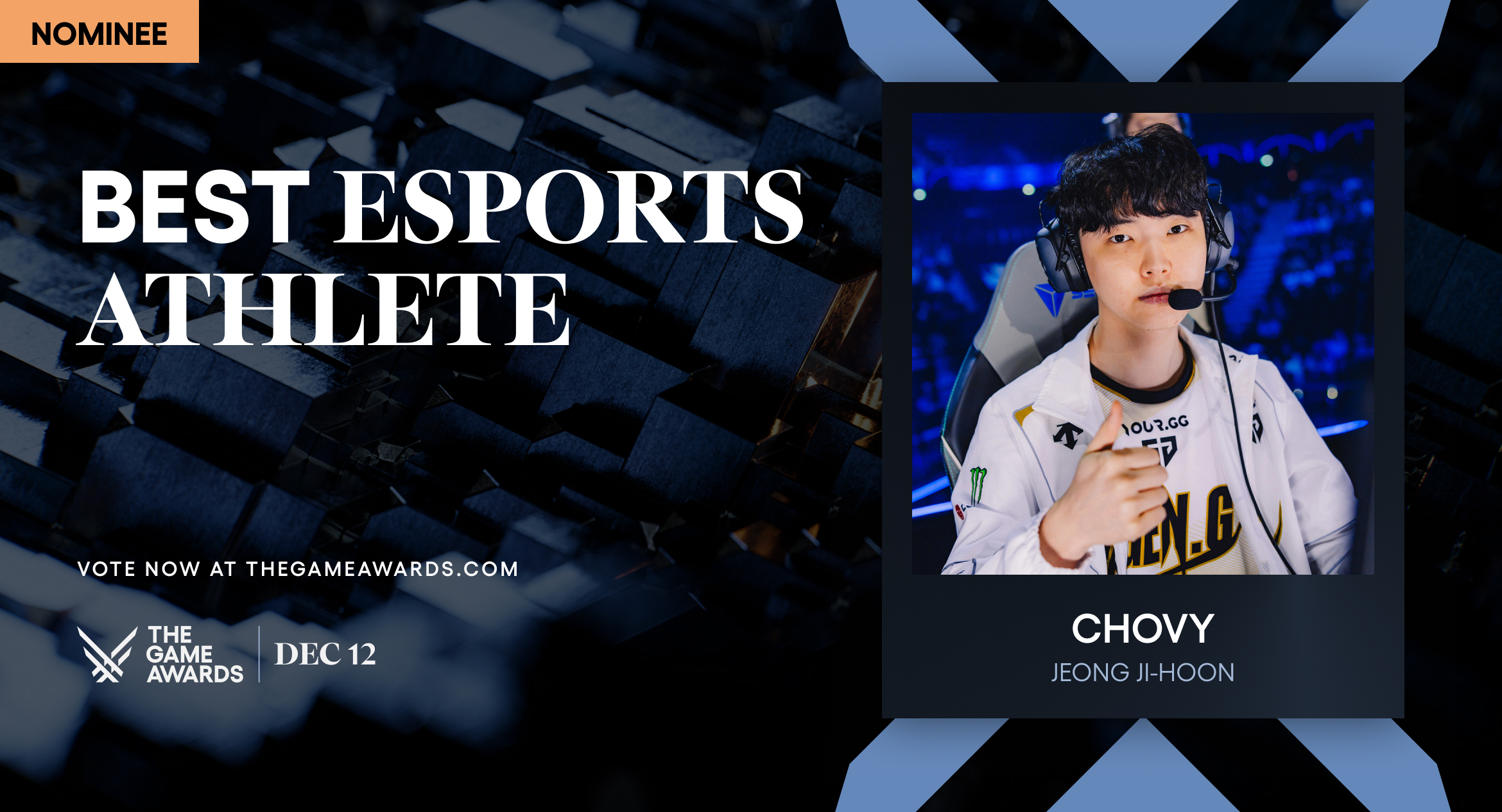 ... and Chovy are nominated for the best Esports player of the year of TGA 2024