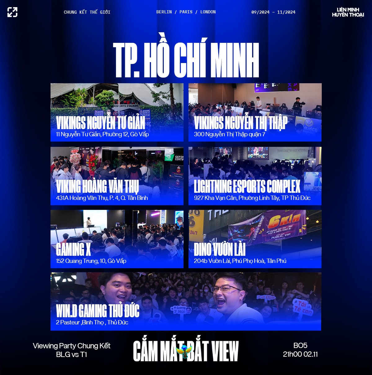 The popular net rooms in Ho Chi Minh City are all in the list