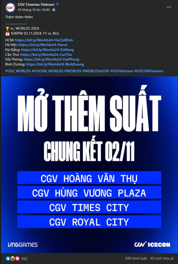 CGV is willing to open more to serve Vietnamese audiences