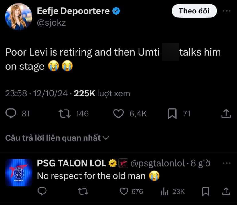 The popular MC Sjorkz as well as PSG Talon also commented that Umti's words were very disrespectful Levi