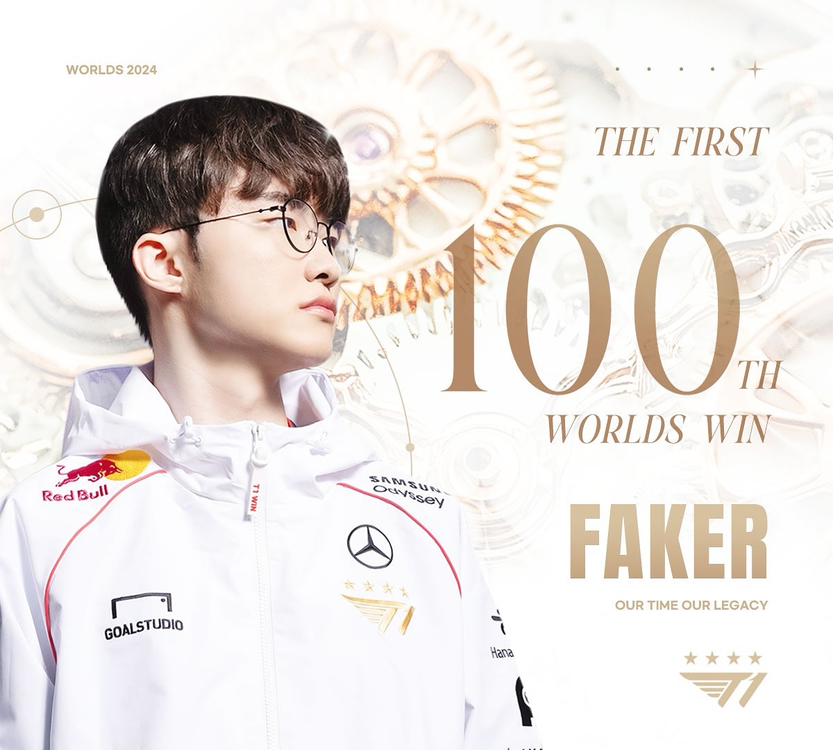 Faker also became the first player to reach a 100 game of winning in the history of Worlds