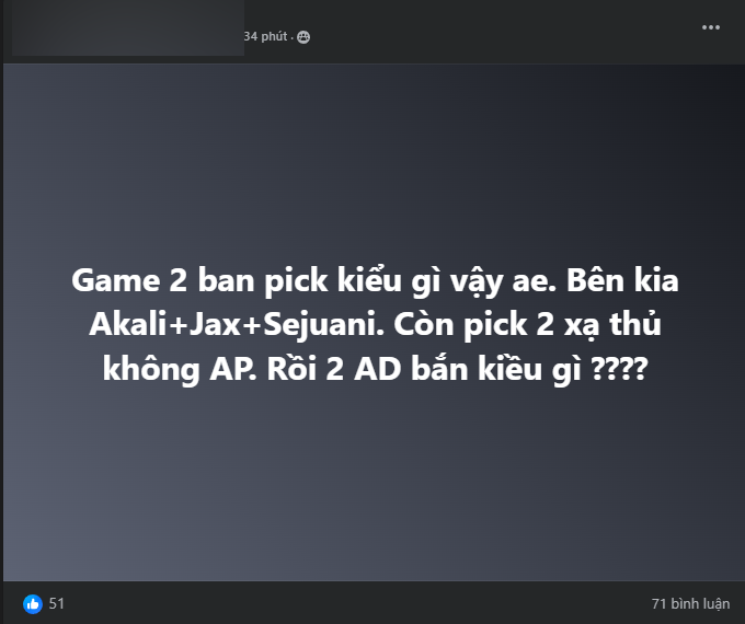 The audience expressed confusion about VKE's choice in the decisive game