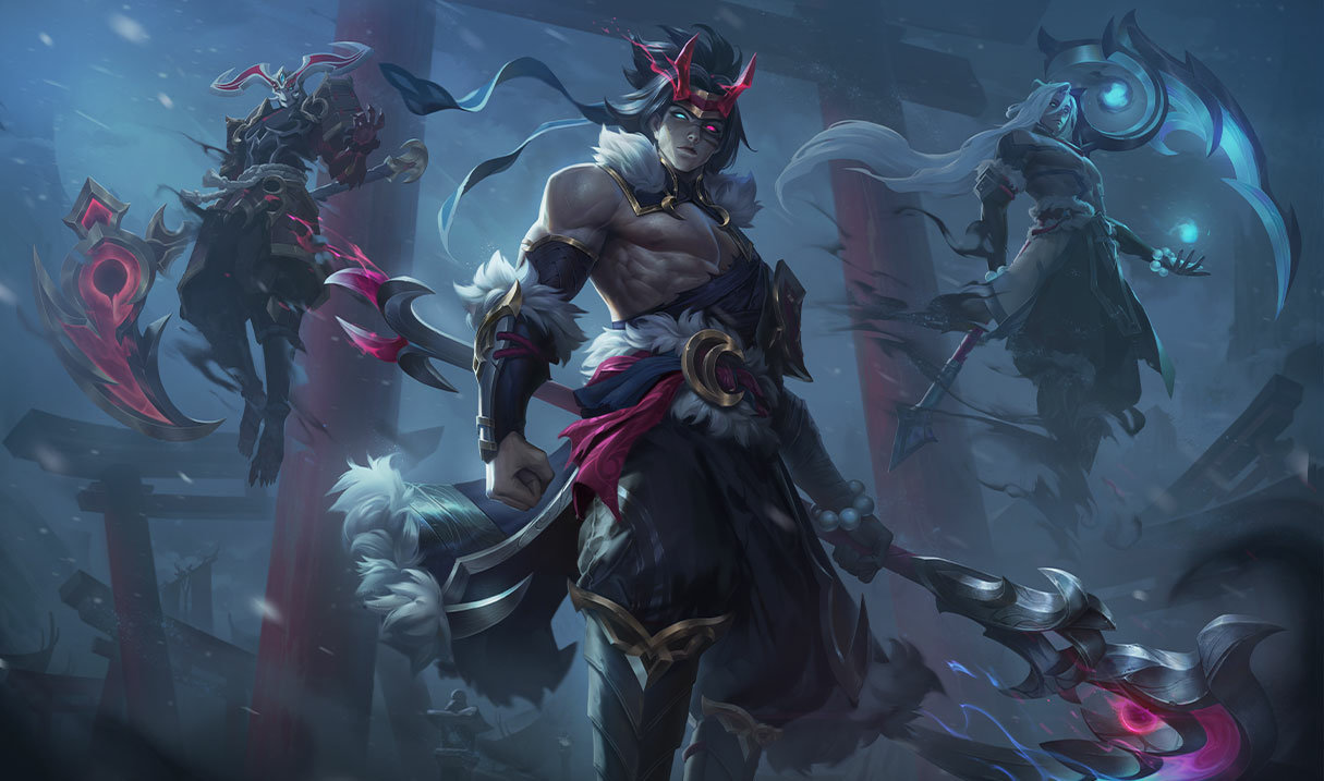 The new Splash Art shows the posture of Yasuo Ma Kiem - Khoi Nguyen is quite similar to the posture of Kayn Tuyet Nguyet before - Photo: Huyy Nguyen.