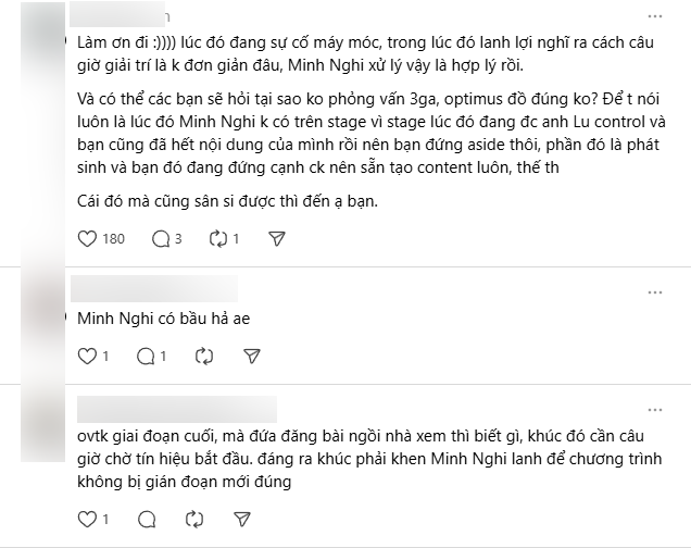 The audience of League of Legends also defended and even said that it was necessary to praise MC Minh Nghi quickly handling