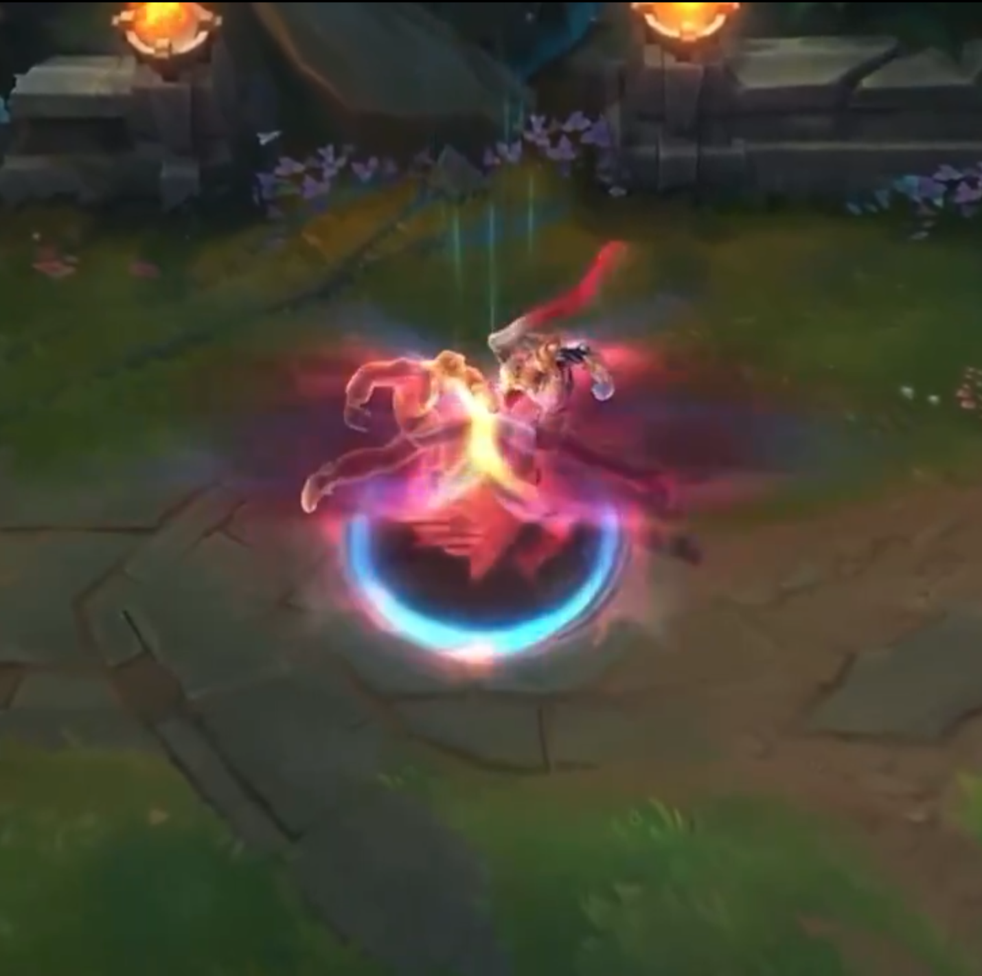 The effect of evoking Lee Sin's posing in Bengi's Skin Worlds