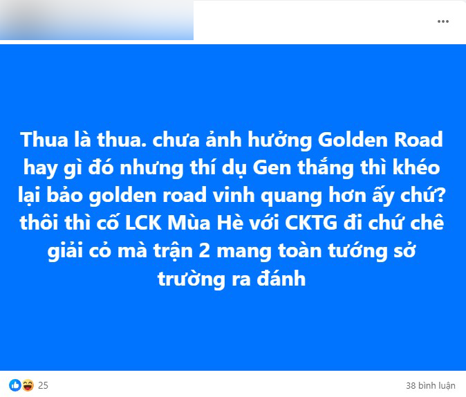 The audience hopes Gen.g will recover the squad if you do not want to break Golden Road