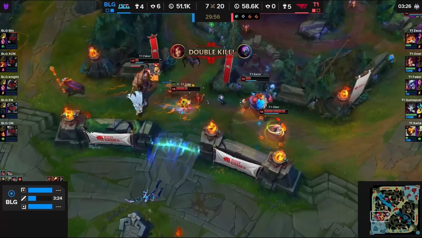 T1 destroyed BlG in game 3 despite being led quite a lot in the beginning of the game