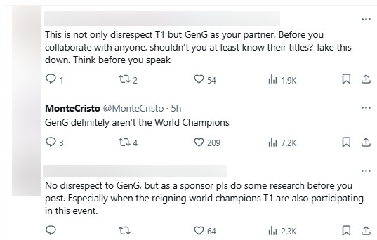 Fans and BLV Montecristo of League of Legends also said that this is a serious and even disrespectful mistake T1
