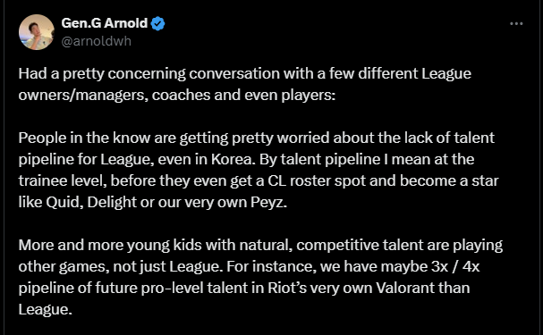 Gen.G CEO shows the status of alarm at LCK, League of Legends somewhat lost with the game 