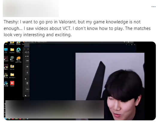 Theshy expressed his interest in Valorant as well as the intention to become a professional player of this FPS game