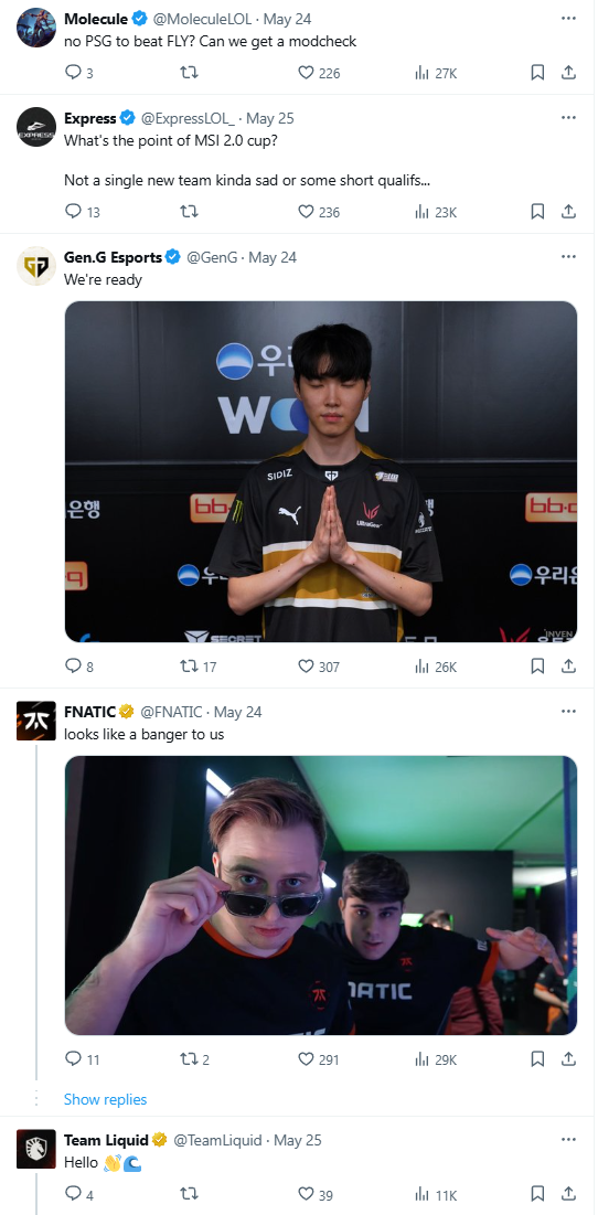 Some confirmed teams are ready to attend the tournament
