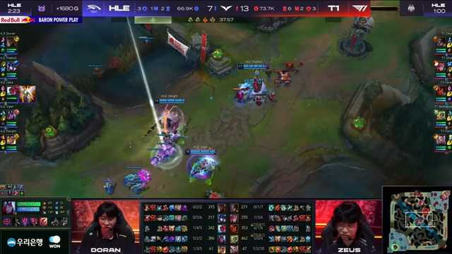 Zeus's TF in game 1 at the end of the game shows the loss