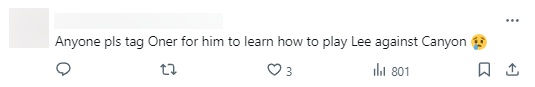 "Someone, please remind Oner to see how people play Lee Sin when Canyon's confrontation"