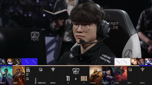 Until game 5 and Drx left Aatrox at the 3rd round but T1 still did not ban nor choose for Zeus in Worlds 2022
