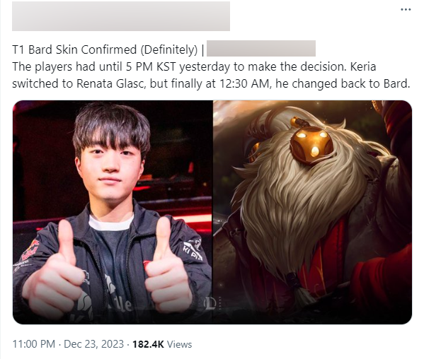 The main information from Riot revealed that Keria had closed the book with Bard