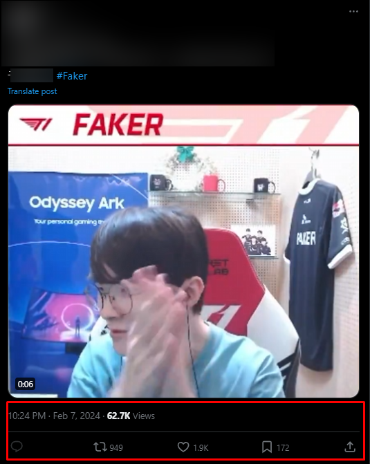 The audience is clearly very interested in Faker's extremist situation