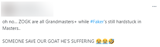 But now, all are on the great master eliminating Faker still stuck in the player