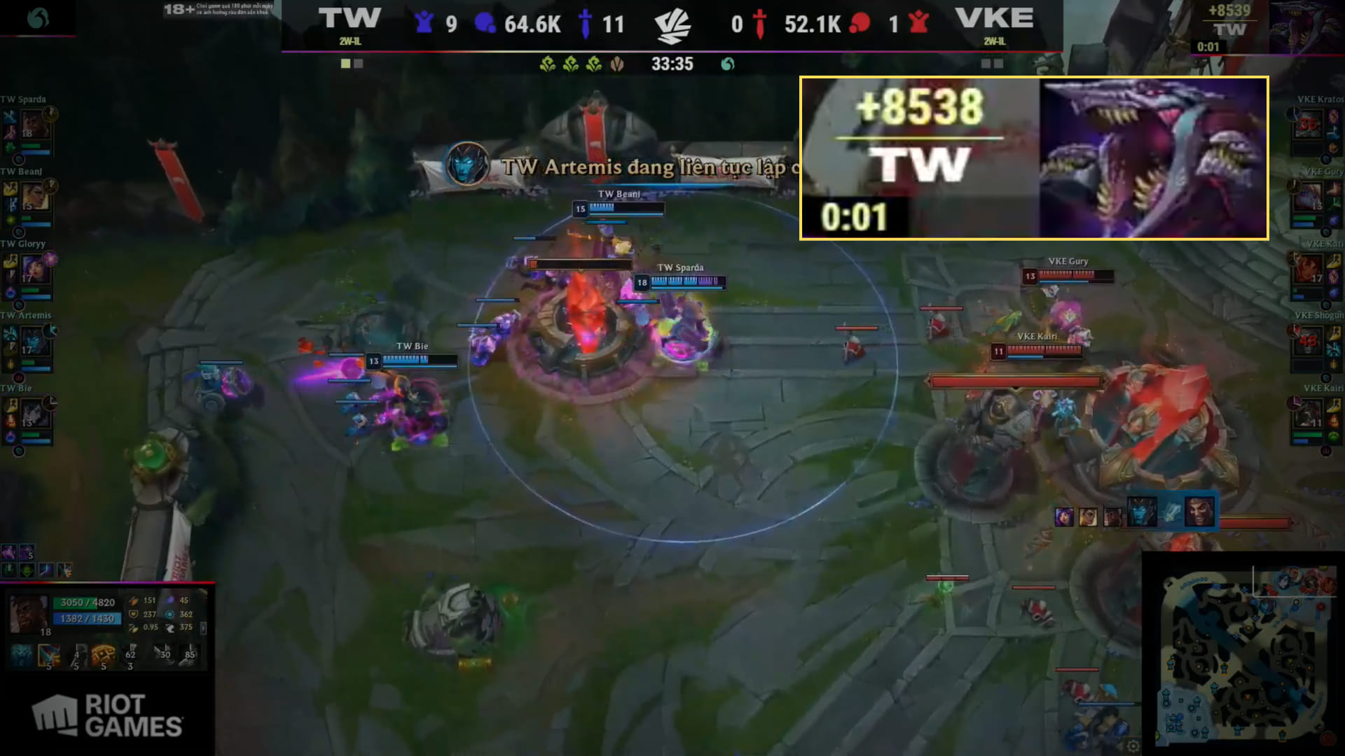 VKE became the VCS team with the difference in Baron Power Play