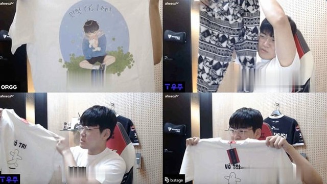 Gumayusi shows off her Vietnamese fans donated on the stream