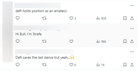 The audience also said that Deft had a bad day