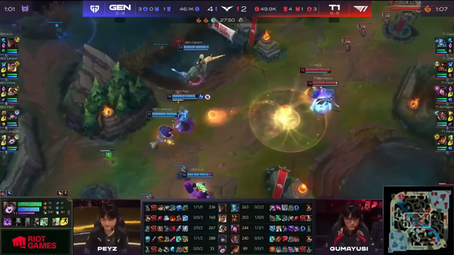 The players are forced to be more cautious as in the Gen.G - T1 match, only 6 networks defeated after more than 27 minutes of competition