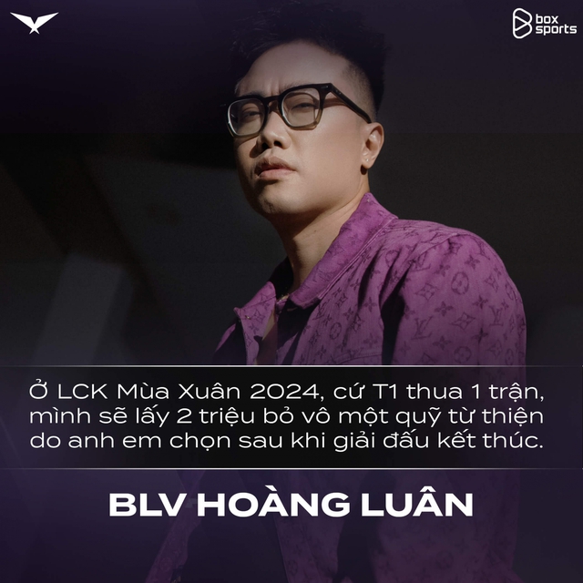 He once announced that he would donate 2 million for charity for each match T1 lost in the spring of 2024