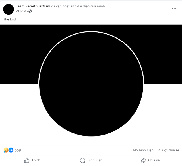 Team Secret unexpectedly changed the avatar to black and the hidden caption