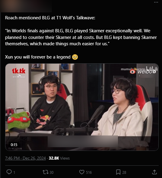 Coach Roach revealed that he did not know why BlG kept banned Skarner - the general that according to T1 assessed that the BlG played especially excellent compared to the rest and this helps T1 have a much easier position than expected.