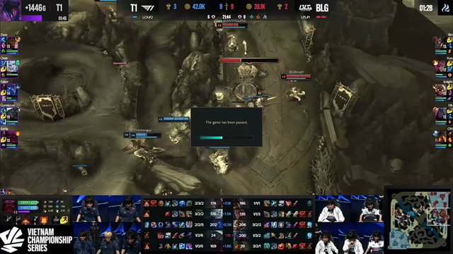 Situation Pause Game in game 4 matches T1 - BLG belongs to the final of the losing branch