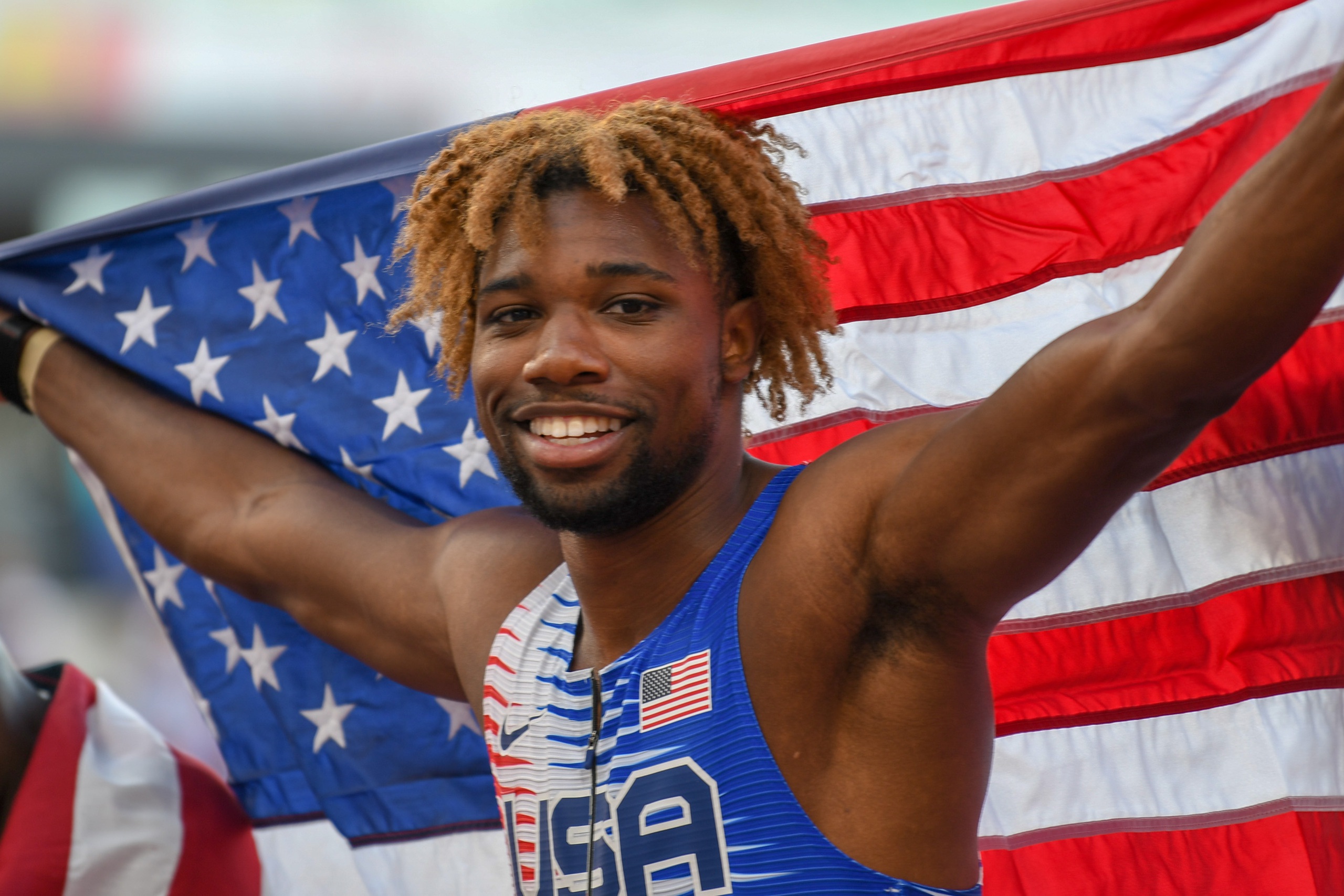 Noah Lyles is a player who has just won an Olympic Gold Medal for 100m male content for American sports delegation