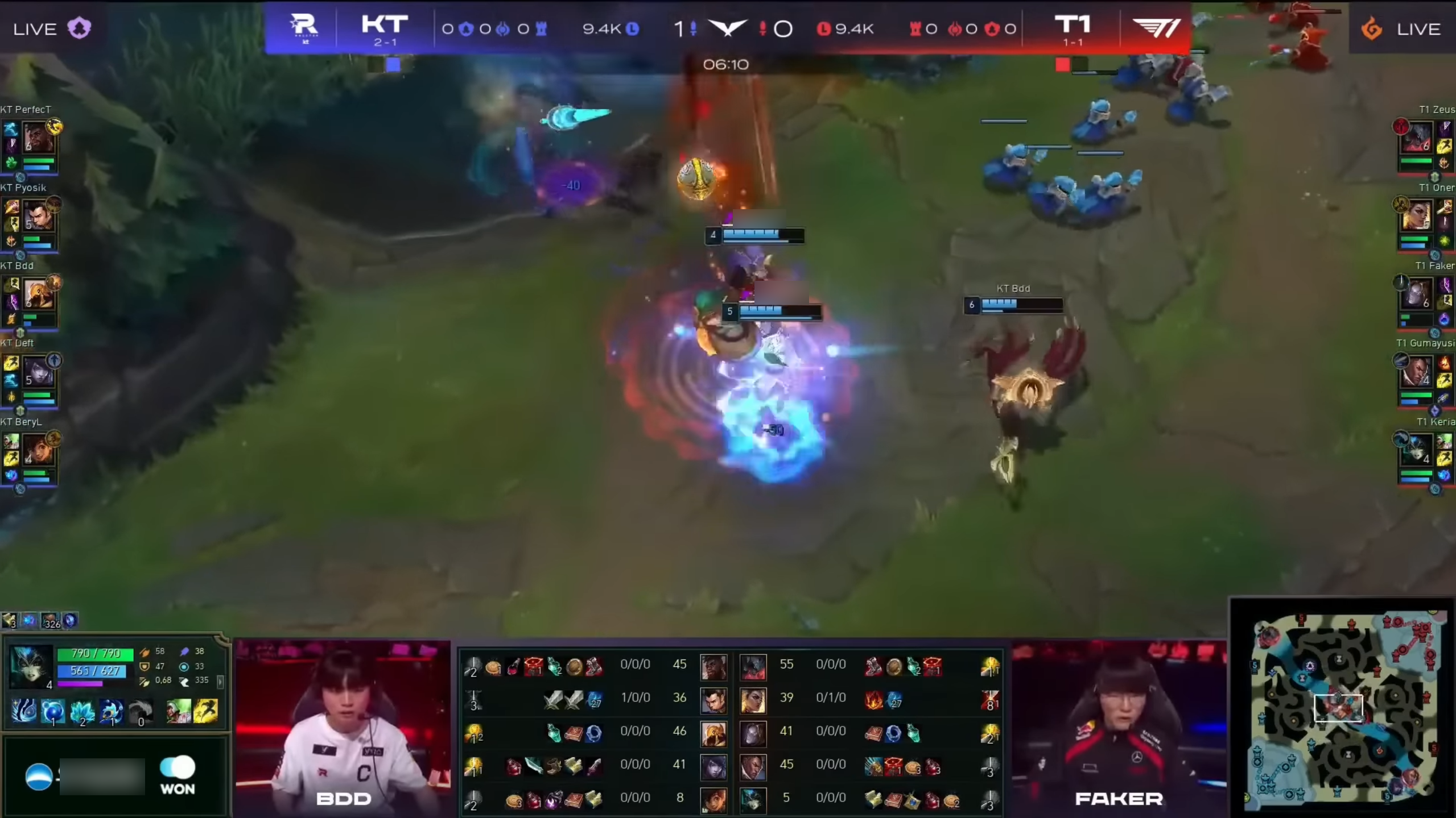 Faker's 2 -person swirling match against KT