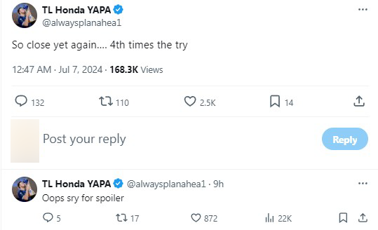 APA posted the article earlier than the 7 minutes and he also realized it immediately