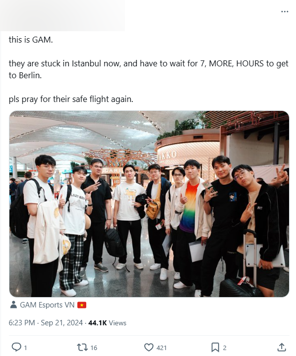 GAM has 7 hours Delay in Türkiye before being able to move to Berlin
