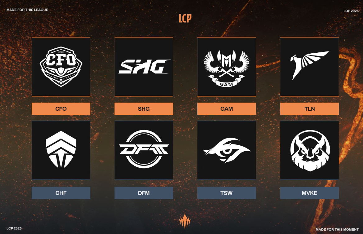 LCP 2025 Season Kickoff schedule: GAM and MVKE CLCK TOLY 