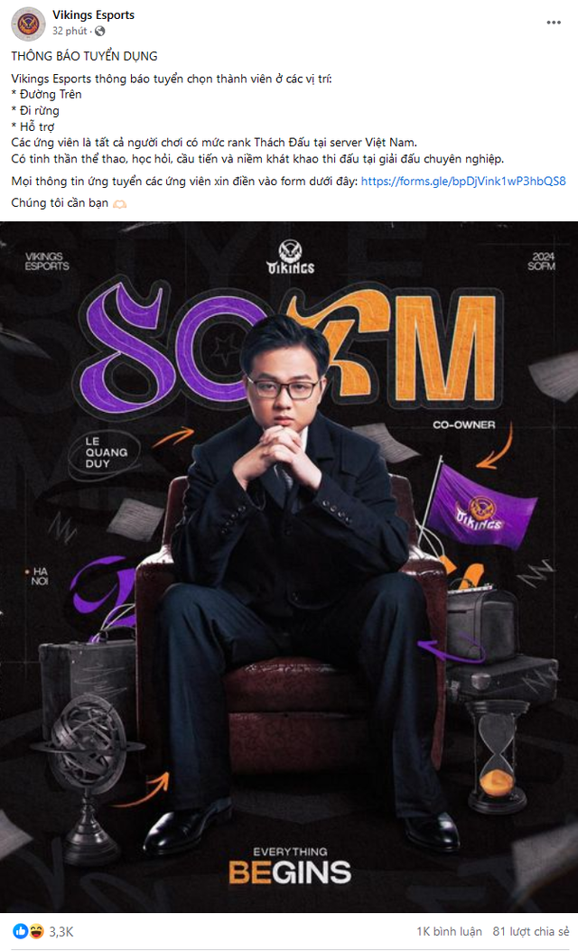 SOFM's vke had to notify the recruitment