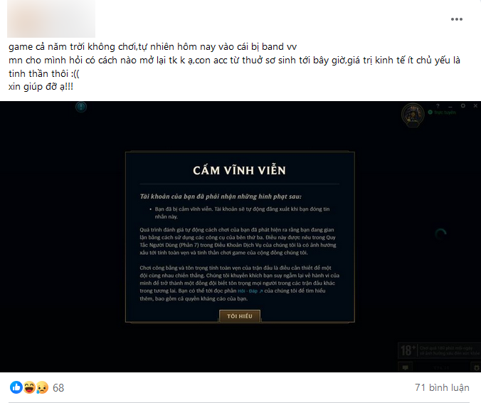 A gamer does not play for the whole year but still has a permanent account lock