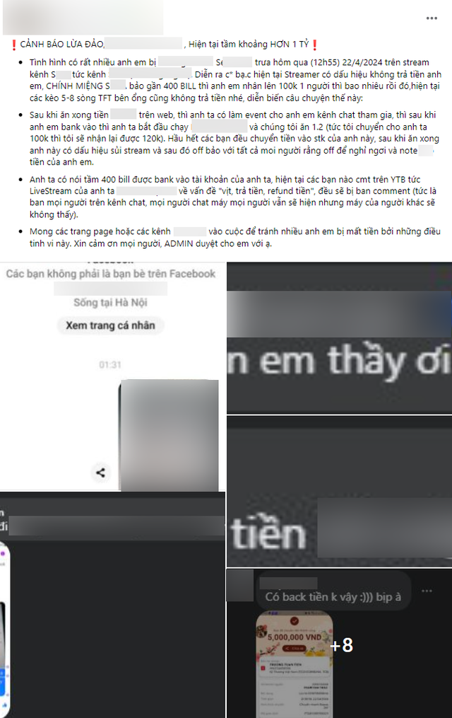 Male streamer S. was accused of fraud