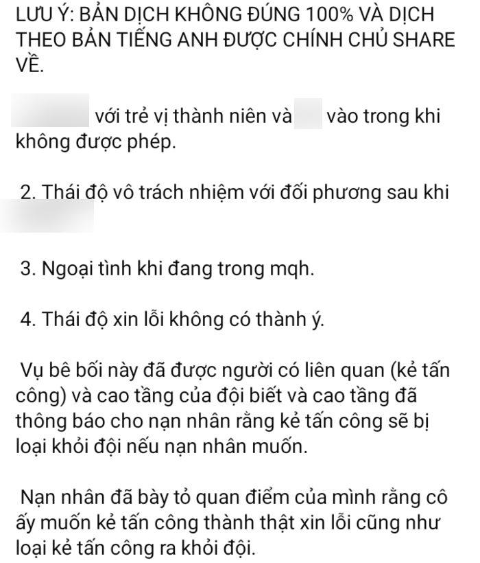 The Vietnamese translation is made by a fans on social network X and this translation has been deleted