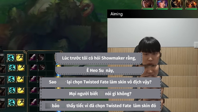 Aiming revealed Showmaker itself also regretted choosing Twisted Fate
