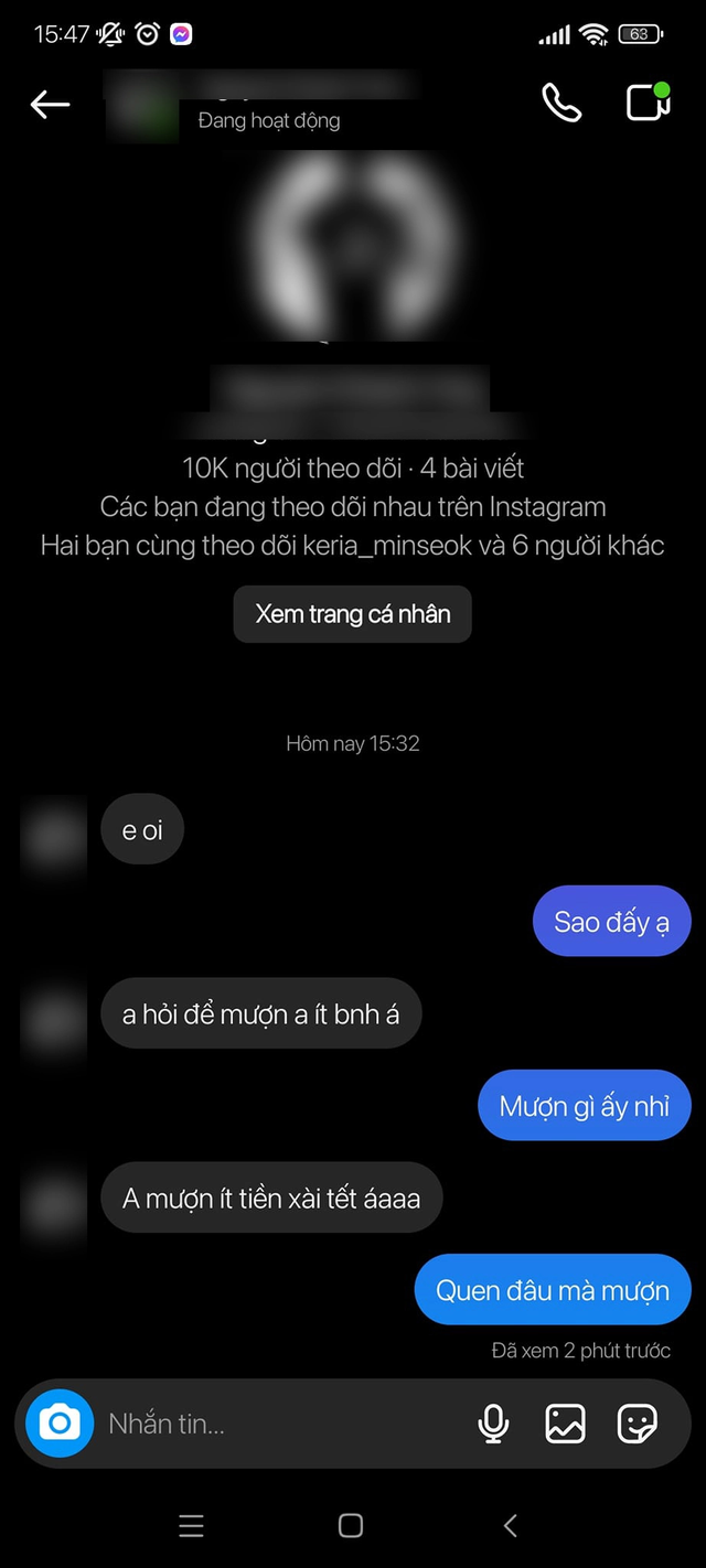 Ego texted fans to borrow money