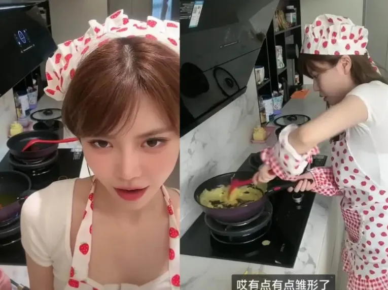 Chu Thu Nghi is making content of cooking and dancing to the music