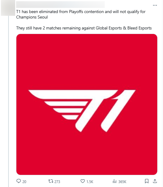 T1 has been almost excluded from the VCT Pacific