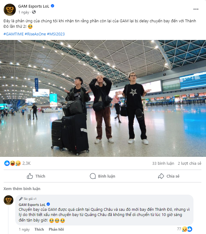 But the journey has begun with the flight of the main squad delayed