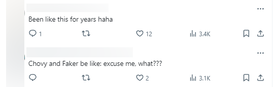 There is an opinion that this happened for a long time and there were also people who expressed concern to Faker and Chovy