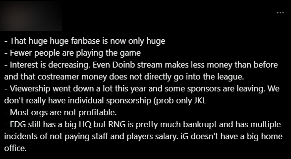 A channel specializing in monitoring League of Legends in the middle of China pointed out the factors that are causing LPL to be in danger and backward compared to LCK