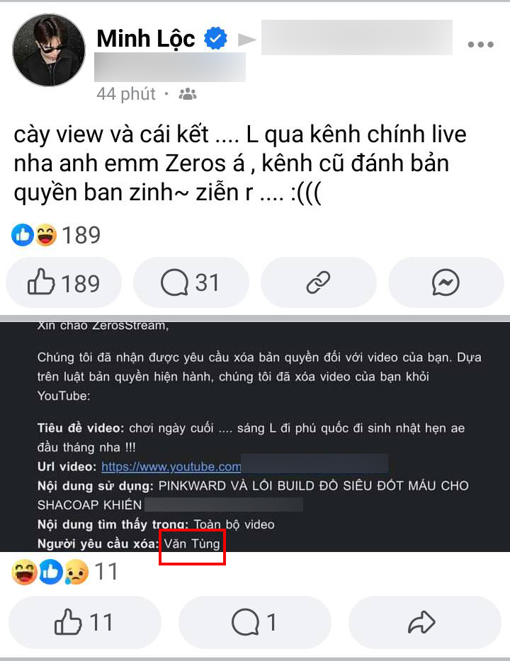 Zeros has an implication of the copyrighted Van Tung to make his YouTube channel 