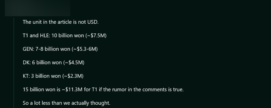 The audience lists the salary fund details of each team according to information from Korean media and T1 may even be higher than HLE
